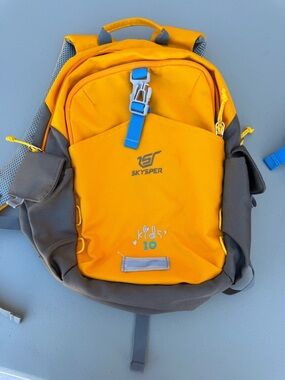 Kids 10 Orange and Gray Youth Backpack
